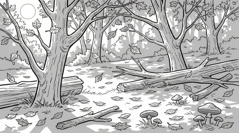 Autumn forest clearing