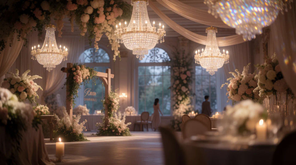 Elegante recepción en salón de baile