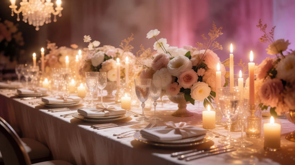 Escena de mesa de boda
