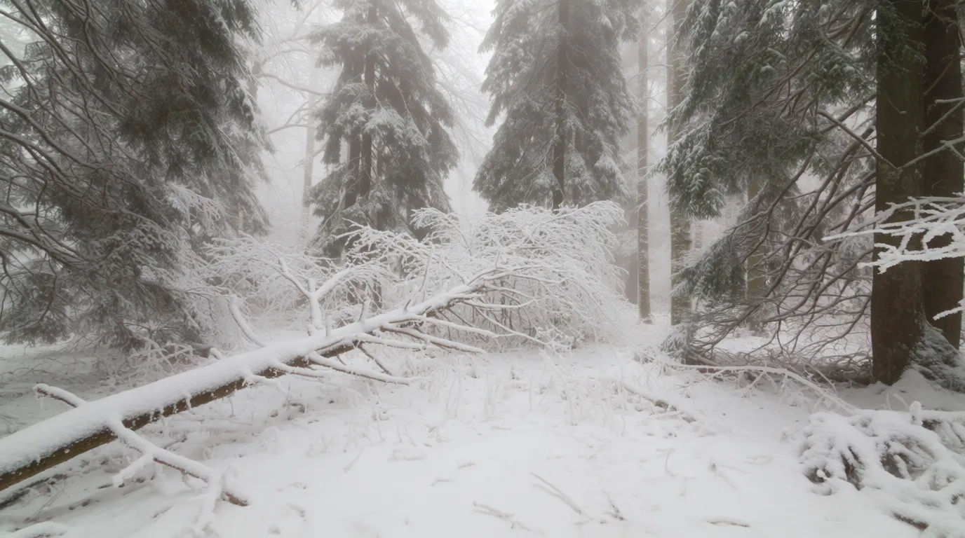 Winter forest panorama