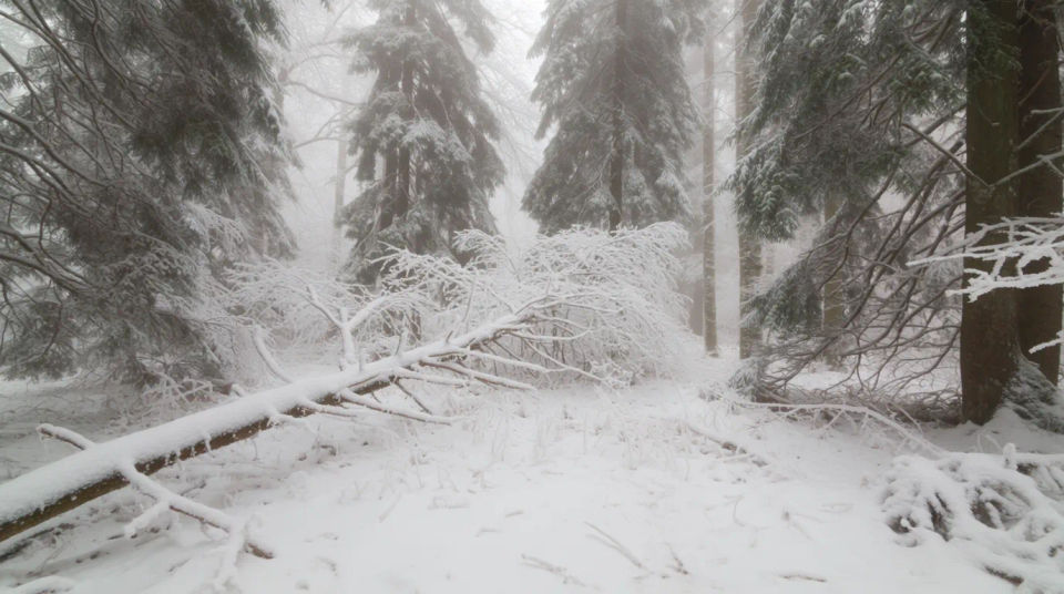 Panorama de bosque de invierno