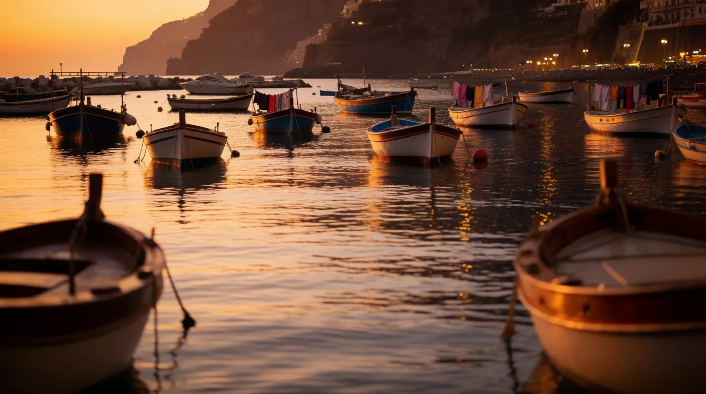 Harbor at sunset
