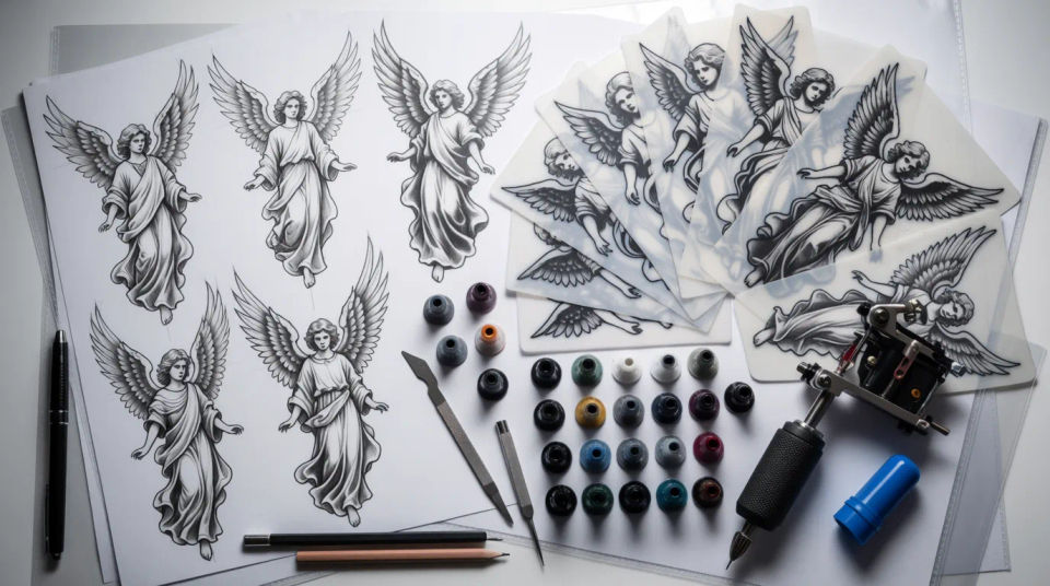Design sheet flat lay