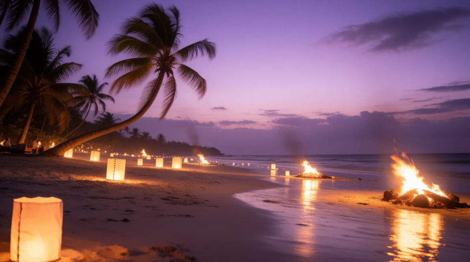 Atardecer en el club de playa