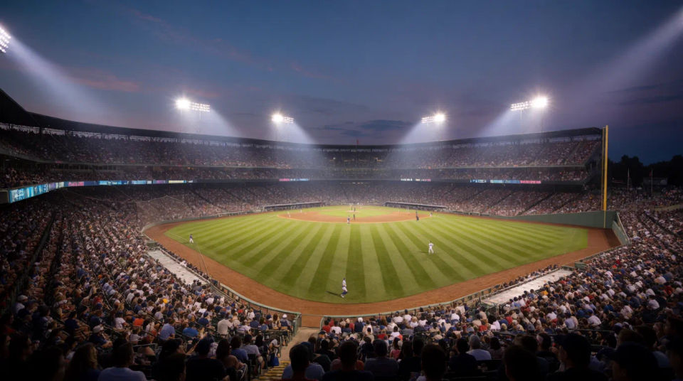 Estadio iluminado