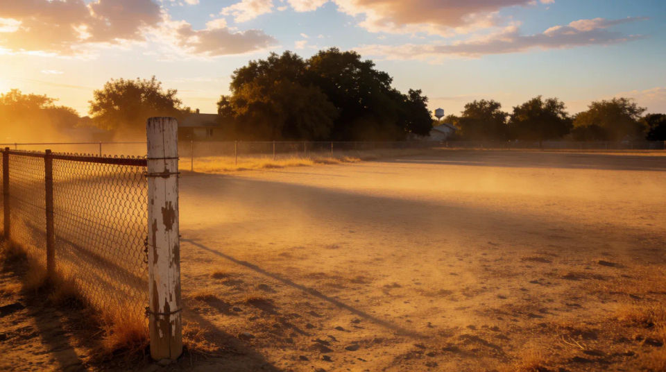 Sandlot zur goldenen Stunde