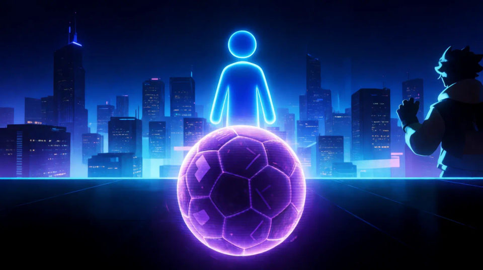 Neon city blue banner