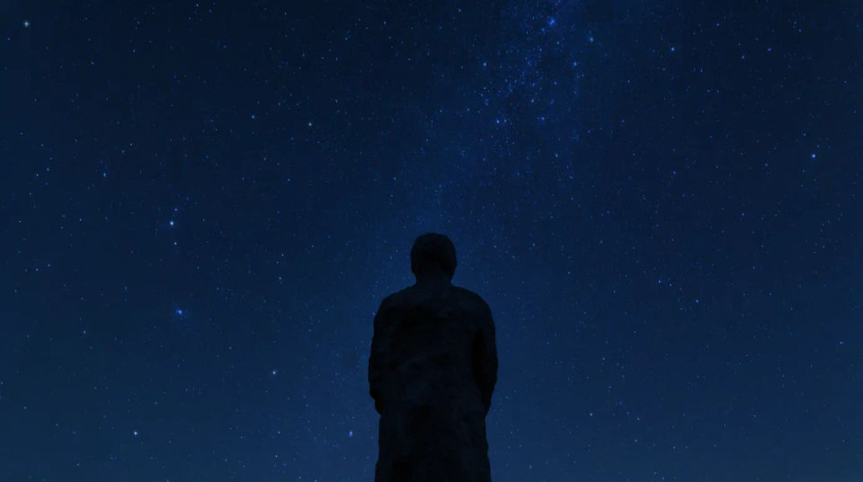 Night sky blue scene