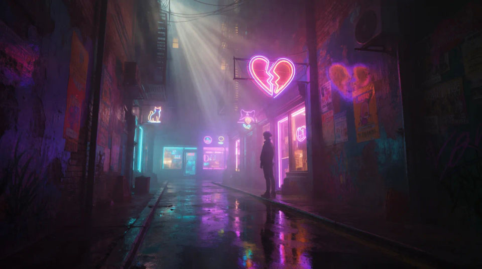 Neon alley heartbreak