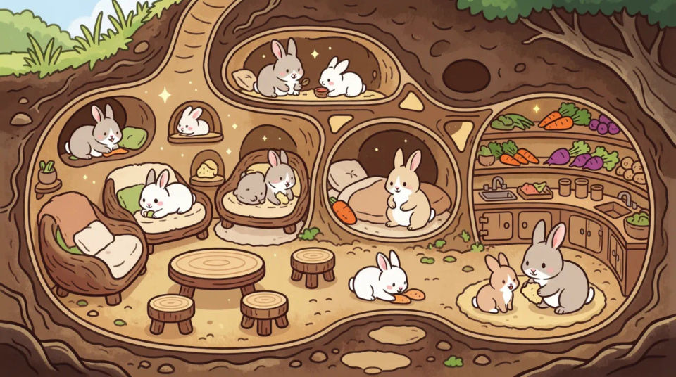 Bunny family burrow