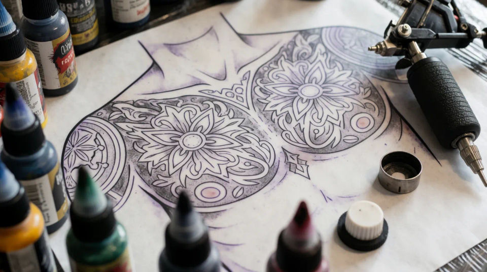 Design sheet flat lay