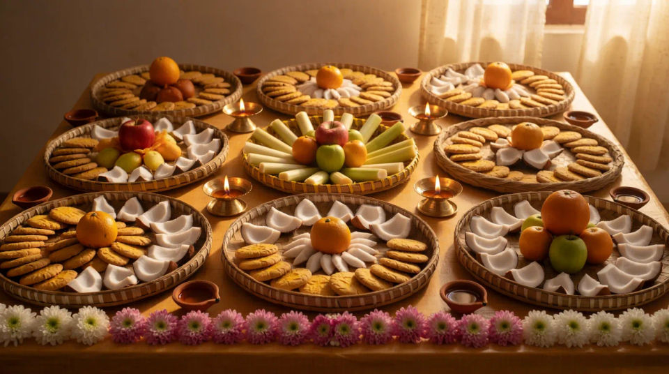 Offerings laid out