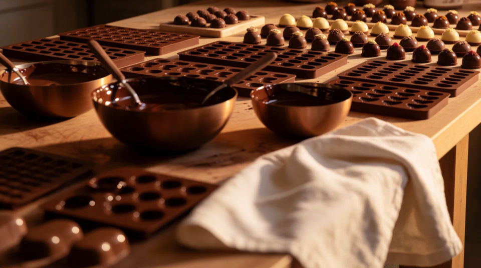 Mesa de trabajo del chocolatero