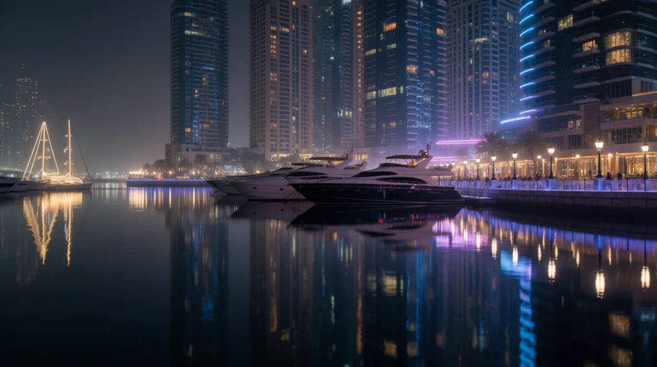 La marina de noche