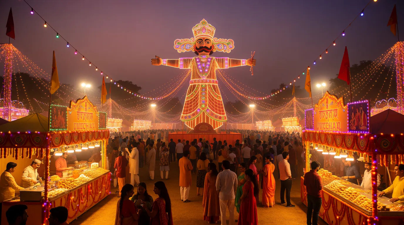 Festival fairground night