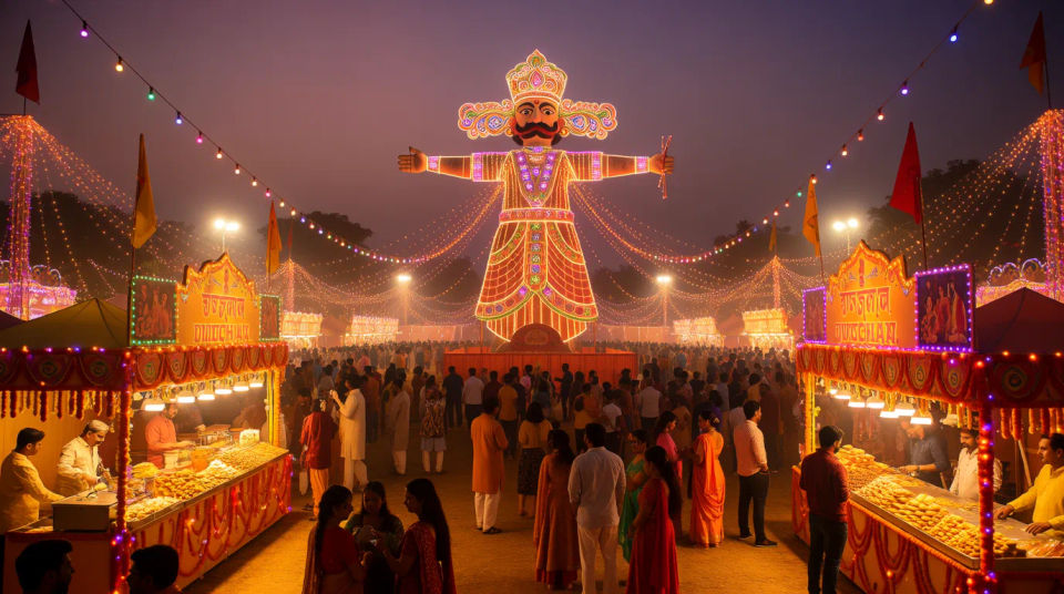 Festival fairground night
