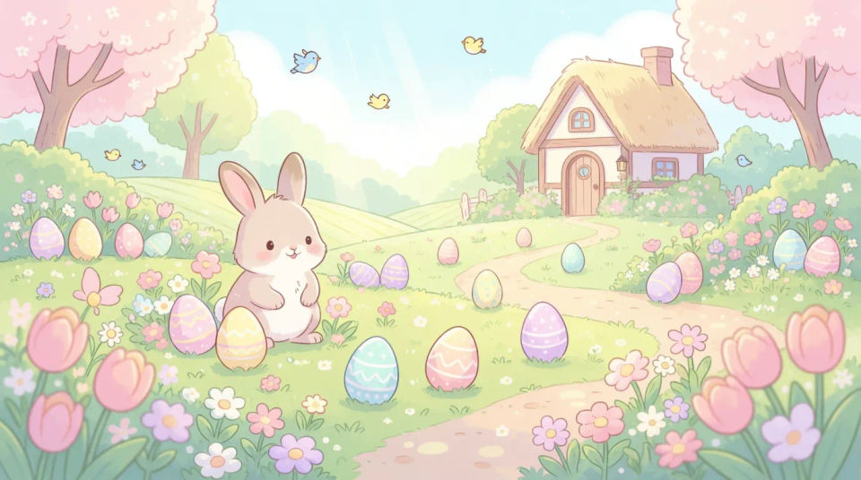 Egg hunt scene