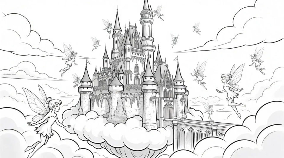 Fairy castle in the clouds