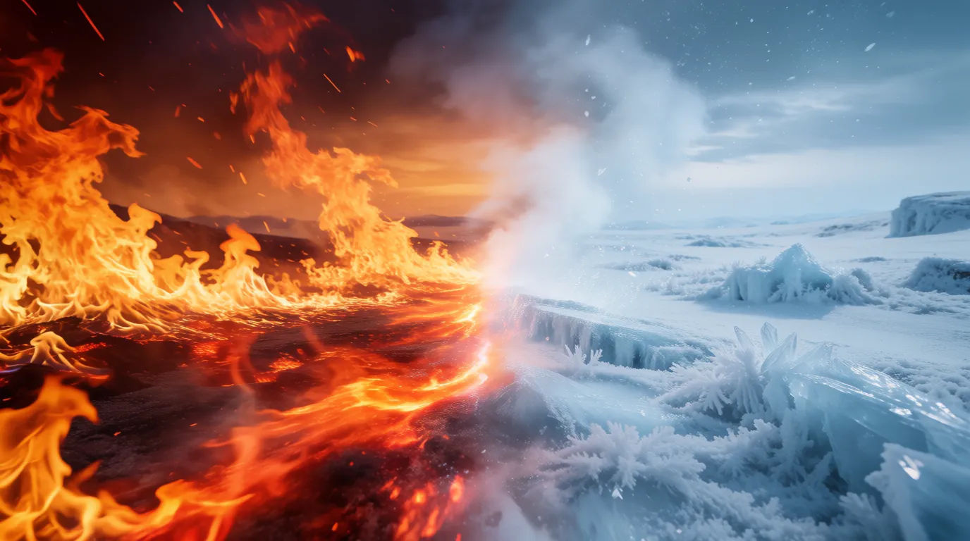 Fire and ice contrast