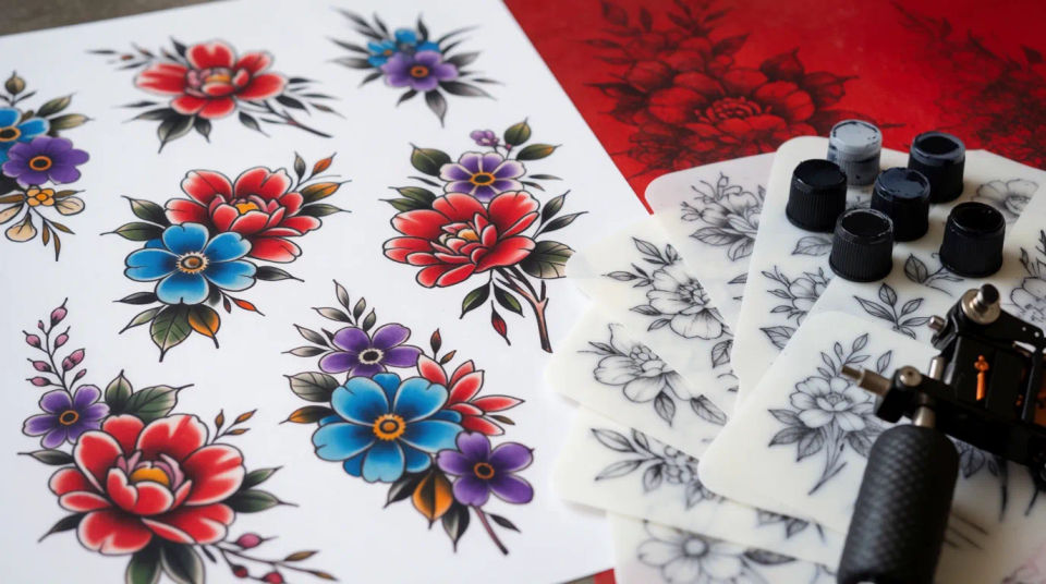 Design sheet flat lay