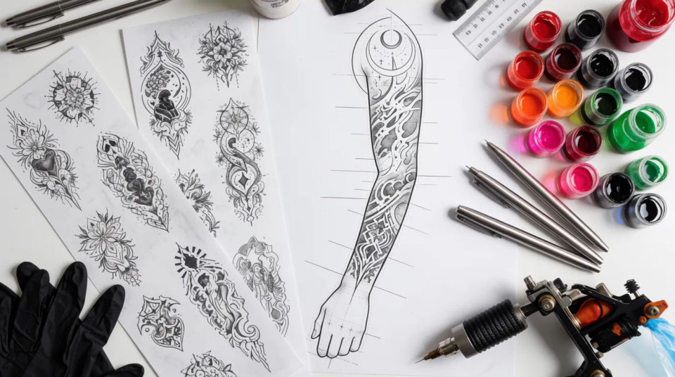 Design sheet flat lay