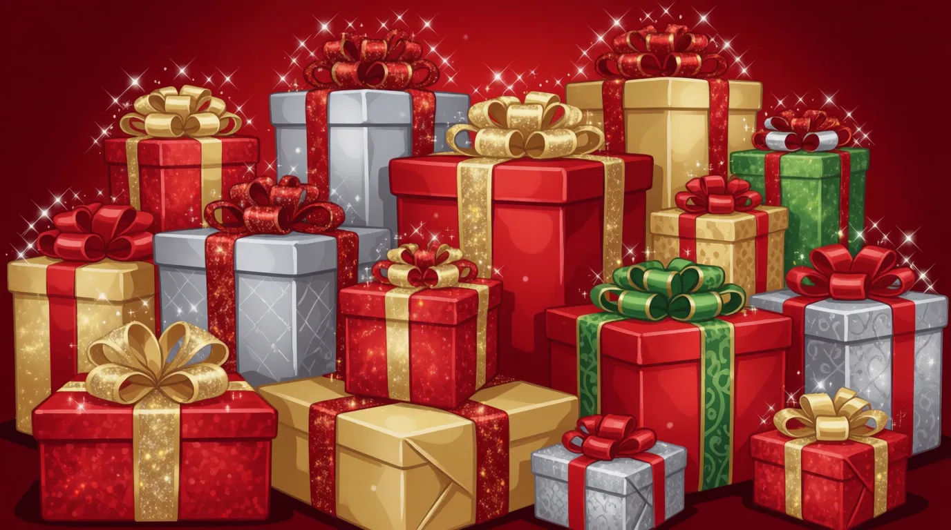 Holiday gift pile