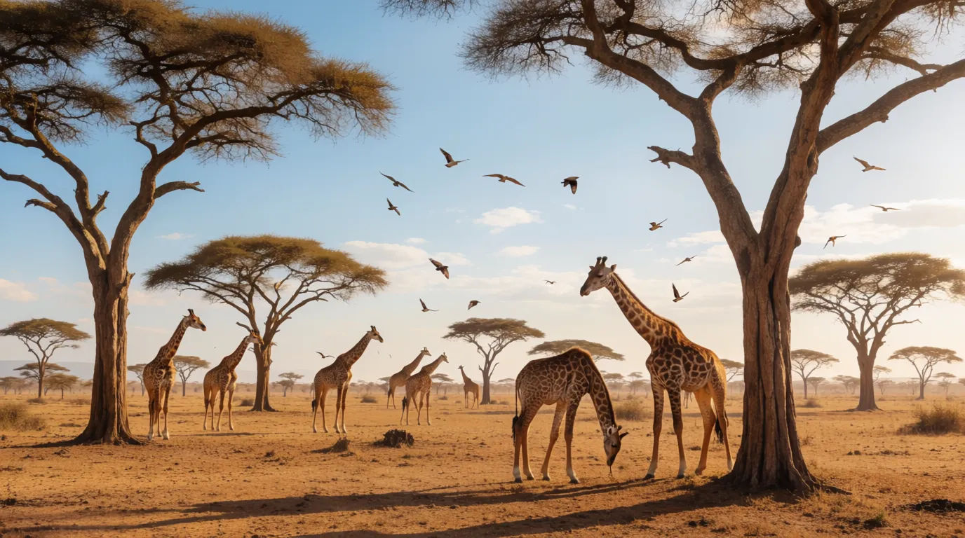 Giraffes and the acacia grove
