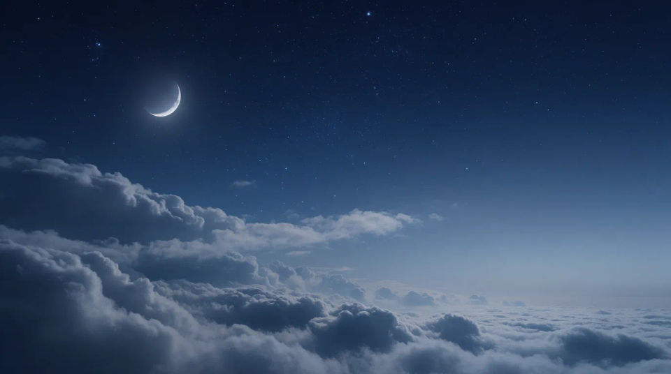 Cloud sea at night