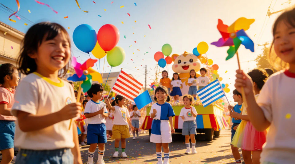 Kids parade scene