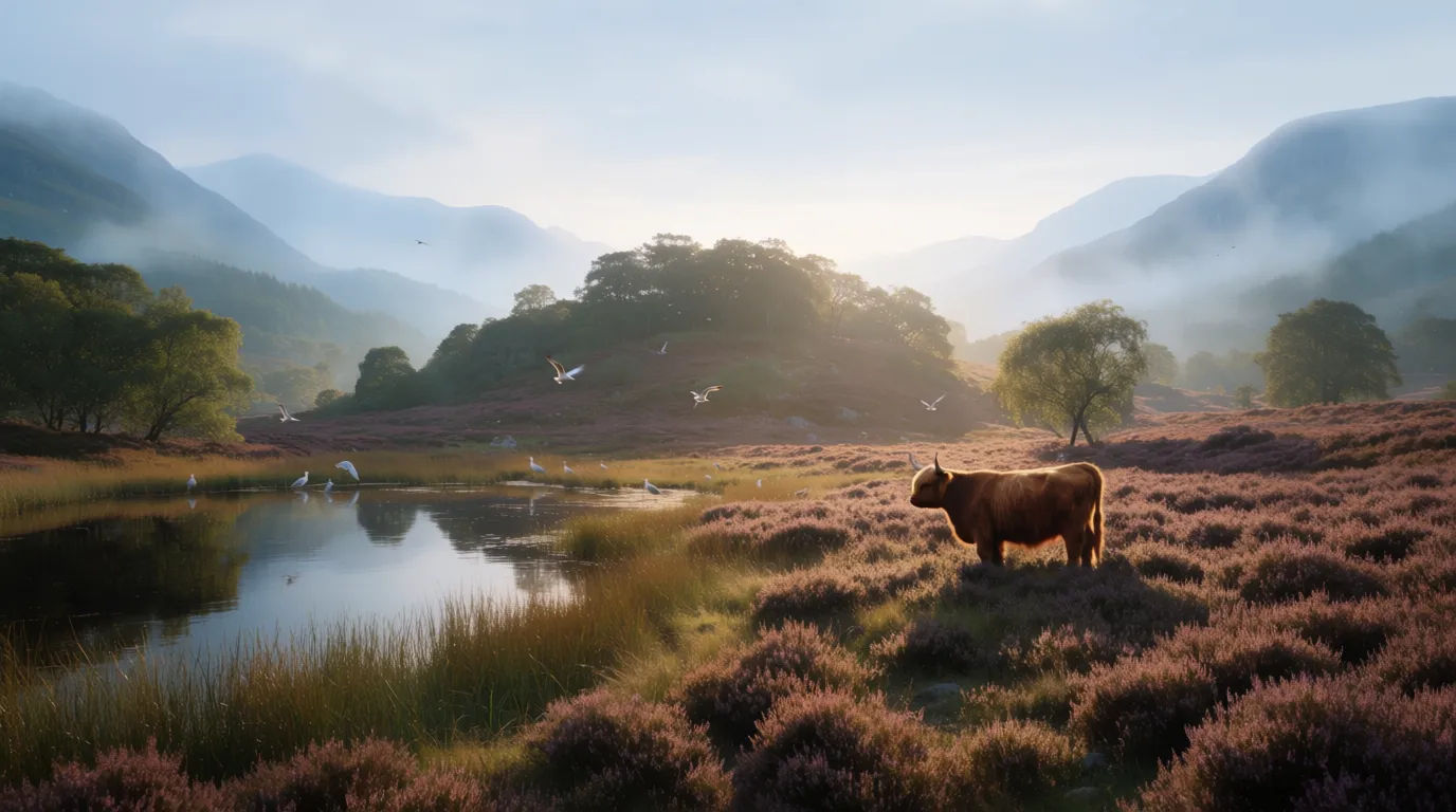 Highland cow in the glen