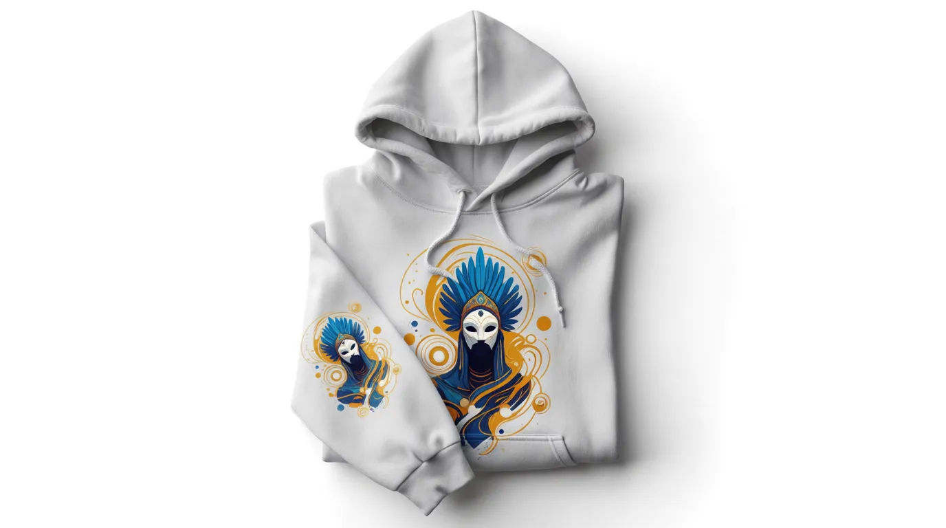 Design on flat hoodie