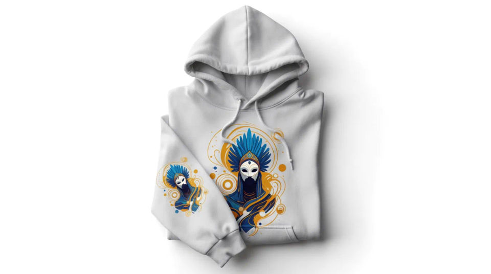 Design on flat hoodie