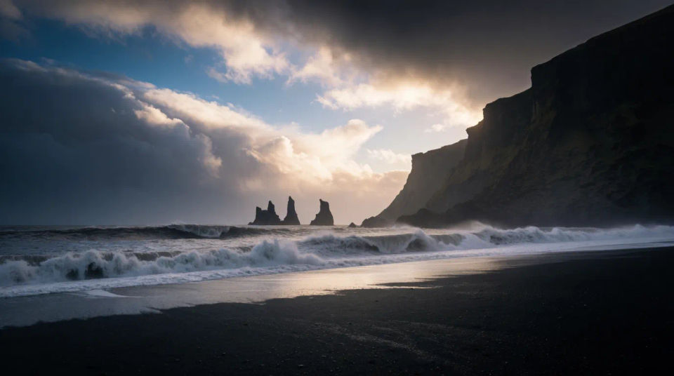 Costa de playa negra