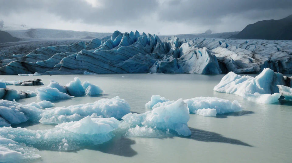 Glaciar y laguna