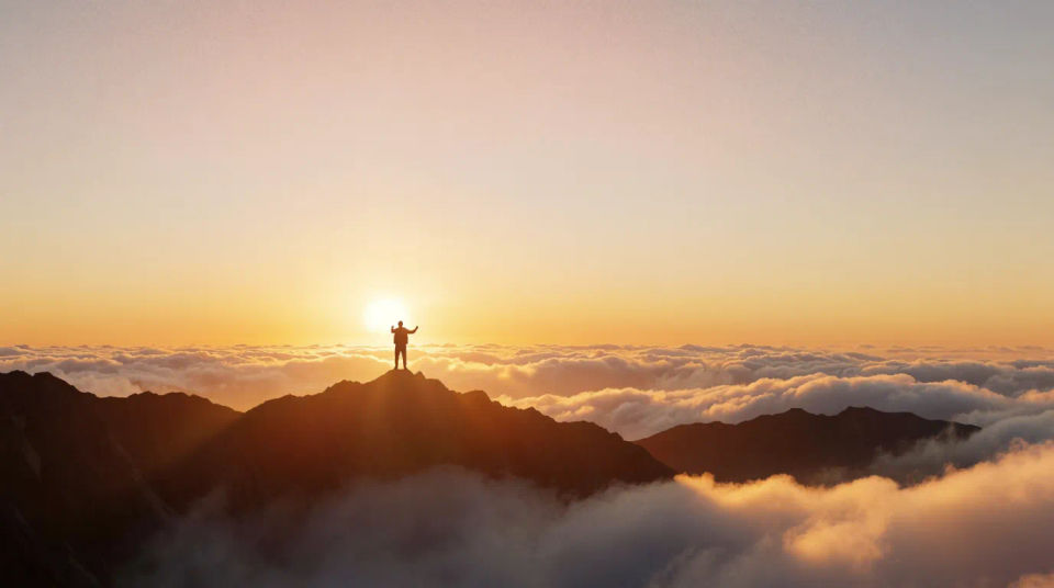 Summit above the clouds