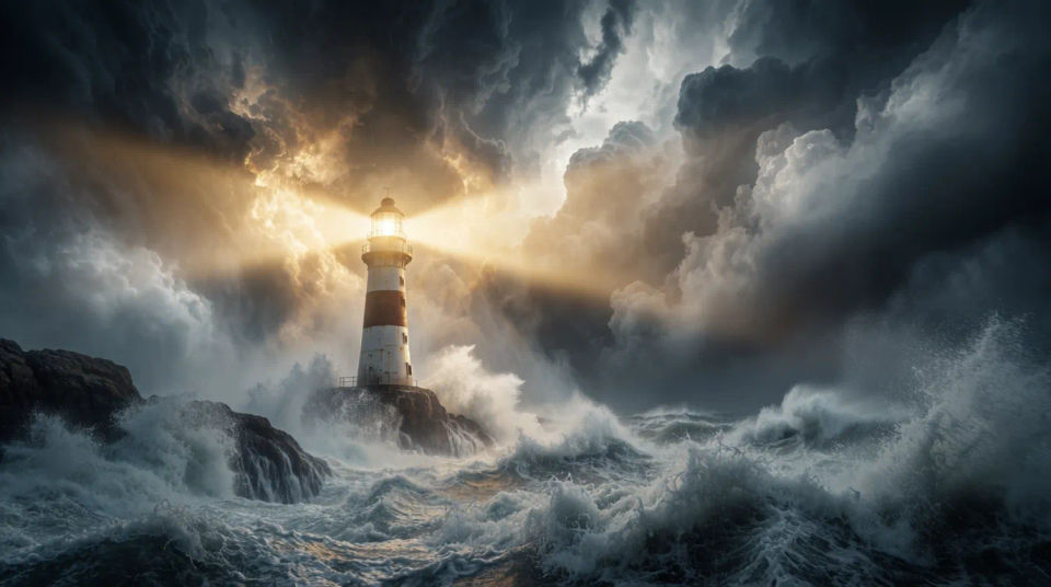 Lighthouse in the storm