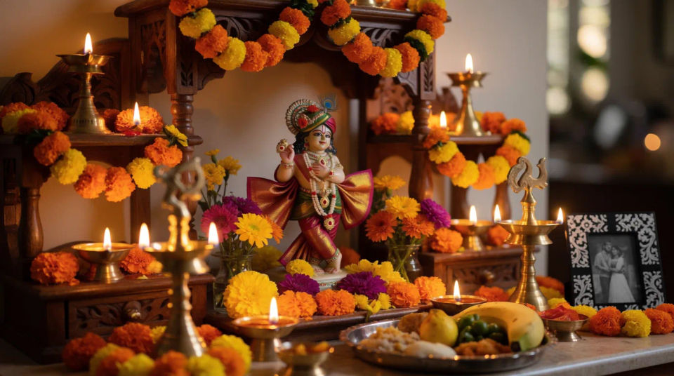 Festive prayer altar