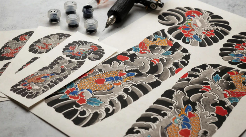 Design sheet flat lay