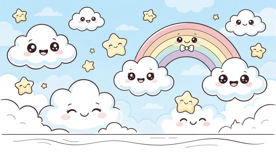 Sky full of cute clouds