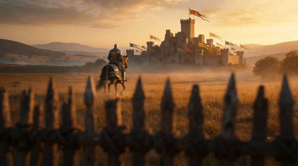 Caballero ante el castillo