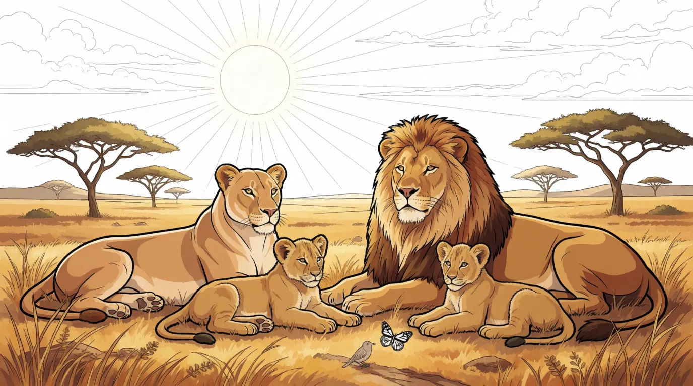 Lion pride scene