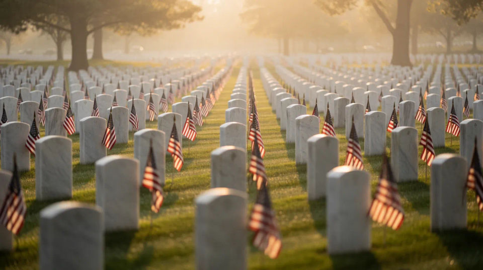 Cemetery at dawn