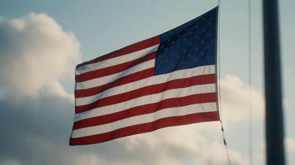 Flag against the sky