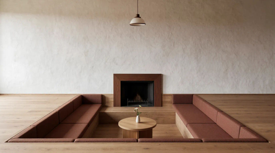 Salón con pozo de conversación