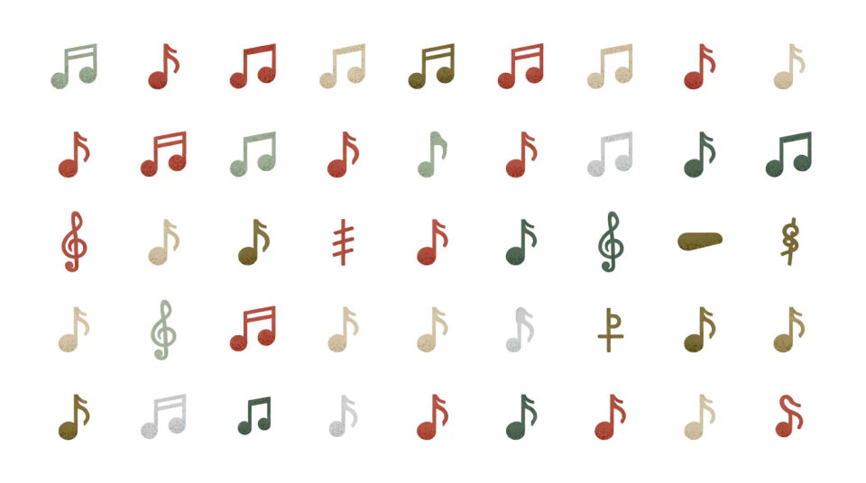 Music note icon set