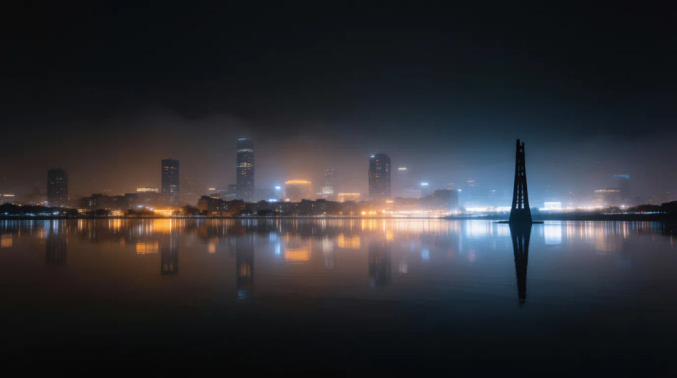 City skyline at night