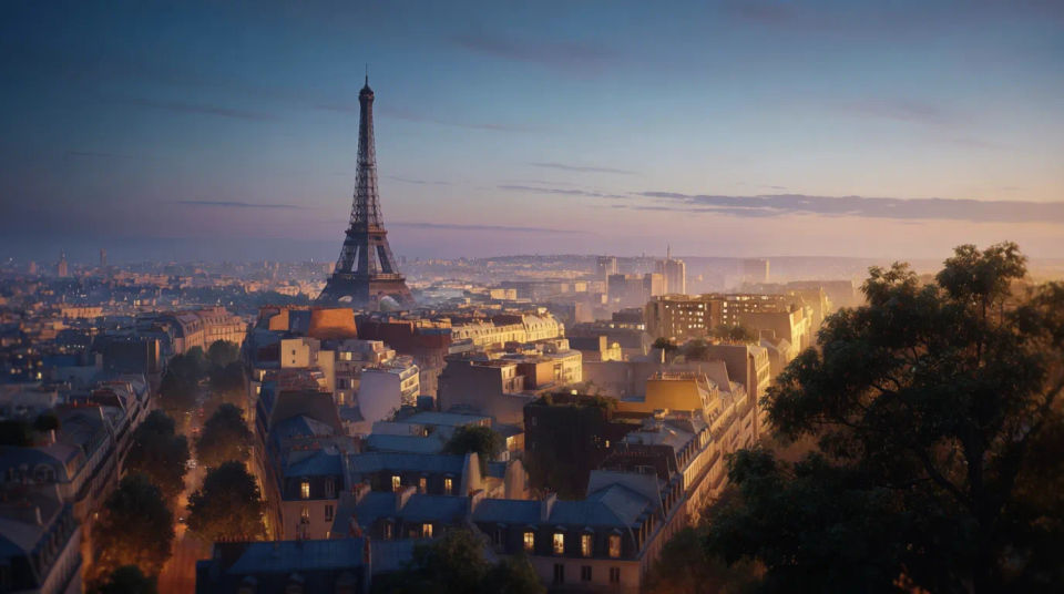 Torre Eiffel sobre la ciudad
