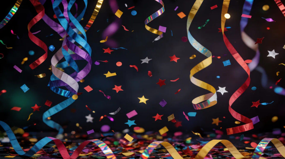 Banner de confeti