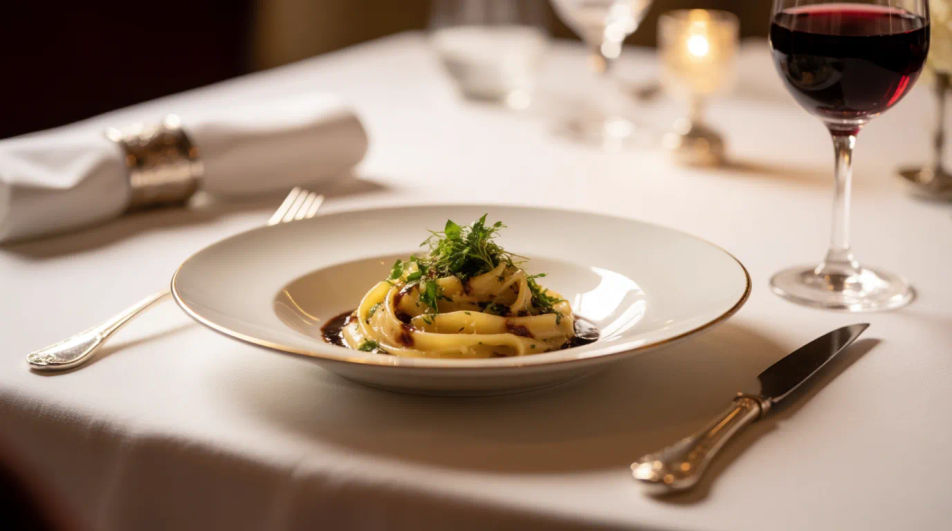 Restaurant pasta plate