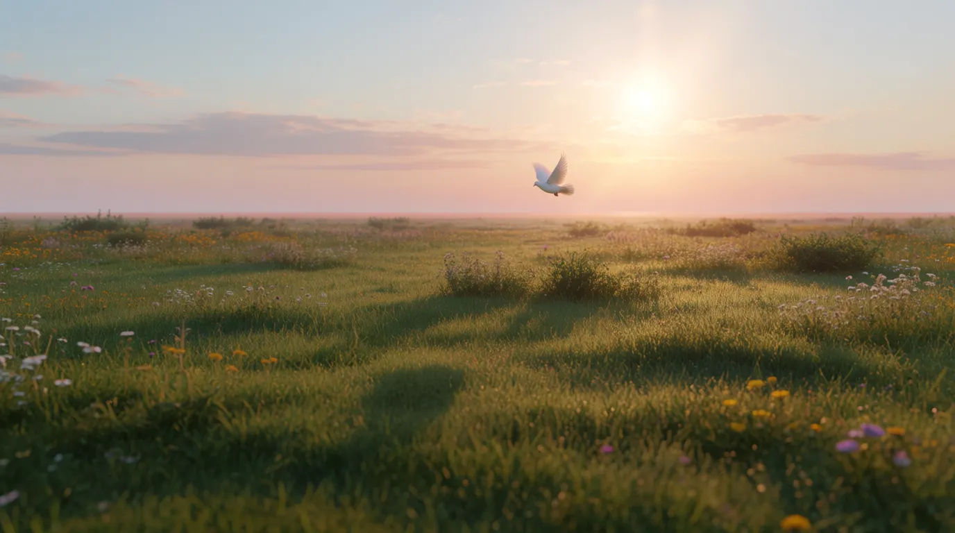 Open meadow at sunrise